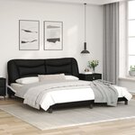 vidaXL Cadre de lit avec lumières LED noir blanc 180x200 cm similicuir