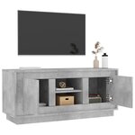 vidaXL Meuble TV gris béton 102x35x45 cm bois d'ingénierie