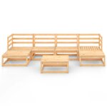 Salon de jardin meuble d'extérieur ensemble de mobilier 7 pièces bois de pin massif 02_0017376