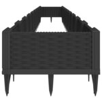 vidaXL Jardinière avec piquets noir 362 5x42 5x28 5 cm PP