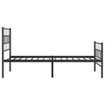 vidaXL Cadre de lit métal avec tête de lit/pied de lit noir 75x190 cm