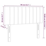 vidaXL Tête de lit à LED Gris foncé 80x5x78/88 cm Tissu