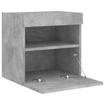 vidaXL Meuble TV mural avec lumières LED gris béton 40x30x40 cm