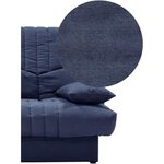 Clic clac 3 places THELMA - Tissu Soro bleu foncé - Couchage 125 x 190 cm - 190 x 92 x 96 cm