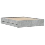 vidaXL Cadre de lit à tiroirs gris béton 150x200 cm bois d'ingénierie