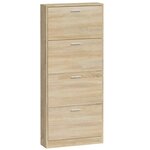 vidaXL Armoire à chaussures Chêne 59x17x150 cm Bois d'ingénierie