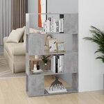 vidaXL Bibliothèque/Séparateur de pièce Gris béton 80x24x124 5 cm