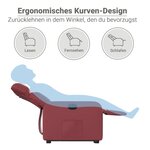 vidaXL Fauteuil inclinable électrique rouge bordeaux similicuir