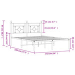 vidaXL Cadre de lit métal sans matelas et tête de lit blanc 135x190 cm