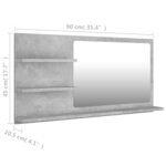vidaXL Miroir de salle de bain gris béton bois d’ingénierie