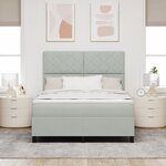 Lit à ressorts vidaXL avec matelas Gris clair 140x200 cm Velours