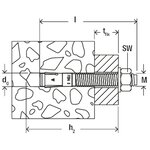 Fischer ensemble d'ancrage à boulon fbn ii 12/10 20 pcs