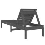 vidaXL Chaise longue gris 199 5x60x74 cm bois massif de pin