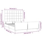 vidaXL Cadre de lit avec tête de lit Gris clair 140x190 cm Tissu