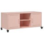 vidaXL Meuble TV rose 100 5x39x43 5 cm acier laminé à froid
