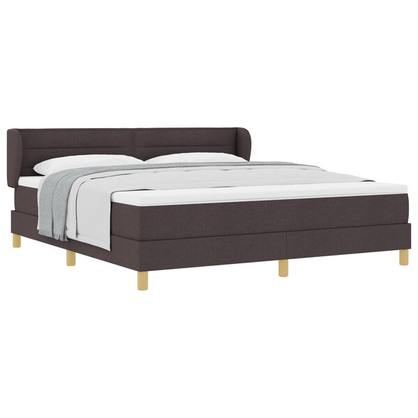 lit à ressort vidaXL avec matelas en marron foncé  180x200 cm  tissu