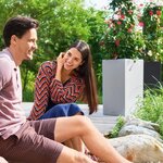LECHUZA Jardinière CANTO Stone 40 High ALL-IN-ONE Gris pierre