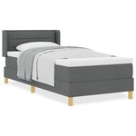 vidaXL Lit avec sommier et matelas gris foncé 100x200 cm en tissu