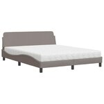 vidaXL Lit avec matelas taupe 160x200 cm tissu