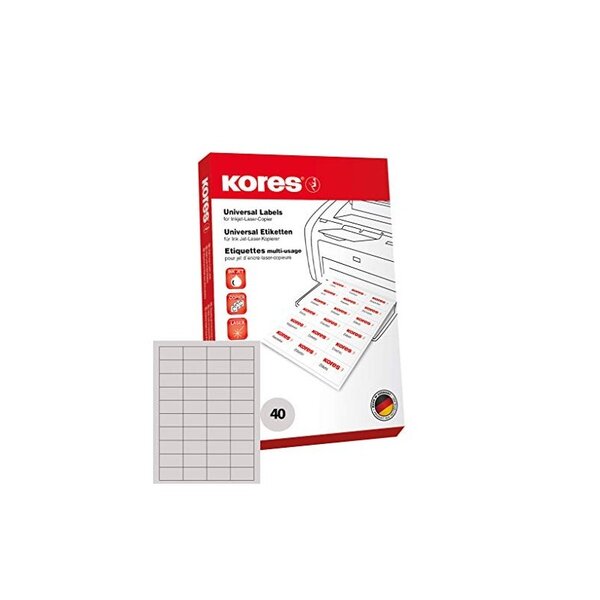 Kores etiquette universelle, 52,5 x 29,7 mm, blanc