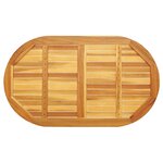 vidaXL Plateau de table 120x70x2 2 cm Ovale en Bois Massif de Teck