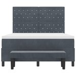 vidaXL Lit à Sommier avec Matelas & Banc Gris Foncé 160x200 cm Velours