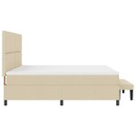 vidaXL Lit à ressorts avec matelas et banc crème 200x200 cm en tissu