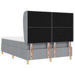 Lit à ressorts vidaXL avec matelas Gris clair 140x200 cm Tissu