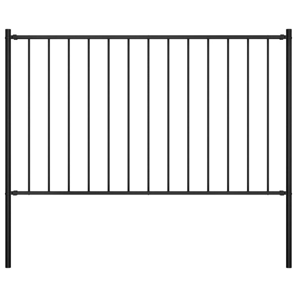 vidaXL Panneau clôture et poteaux acier enduit de poudre 1 7x1 m noir