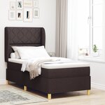 Lit à ressorts vidaXL avec matelas - Marron foncé  90x200 cm  Tissu