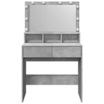 vidaXL Coiffeuse avec LED gris béton 80x41x134 5 cm