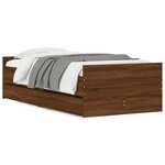 vidaXL Cadre de lit avec tiroirs chêne marron 90x200 cm