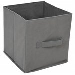 vidaXL Armoire de rangement 4 paniers en tissu Gris 63x30x71 cm Acier