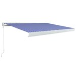 vidaXL Store à cassette manuel 400x300 cm Bleu et blanc