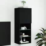 vidaXL Meuble TV avec lumières LED noir 40 5x30x102 cm
