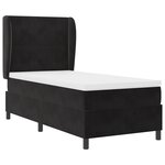 Lit Box Spring avec Matelas noir 100x200 cm en Velours