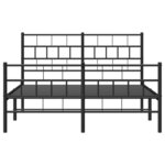 vidaXL Cadre de lit métal sans matelas avec pied de lit noir 160x200cm