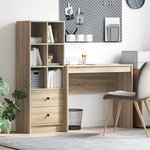 vidaXL Bureau avec rangement en chêne Sonoma en bois d'ingénierie