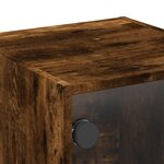 vidaXL Tables de chevet et portes vitrées 2 Pièces chêne fumé 35x37x35 cm