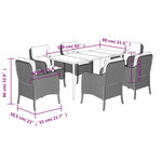 vidaXL Ensemble à manger de jardin et coussins 7 Pièces beige poly rotin