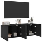 vidaXL Meubles TV muraux 2 Pièces noir 60x30x41 cm