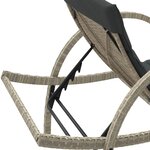 vidaXL Chaise longue et coussin gris clair 60x199x42 cm résine tressée