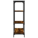 vidaXL Bibliothèque chêne fumé 81x36x115 cm bois ingénierie et acier
