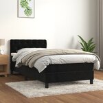vidaXL Sommier à lattes de lit et matelas Noir 80x200 cm Velours
