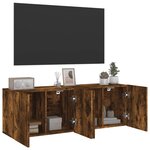 vidaXL Meubles TV muraux 2 Pièces chêne fumé 60x30x41 cm