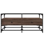vidaXL Table basse et dessus en verre chêne marron 98 5x50x45 cm acier