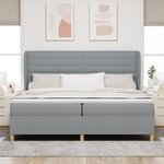 Lit avec sommier et matelas vidaXL - Gris clair  200x200 cm  Tissu