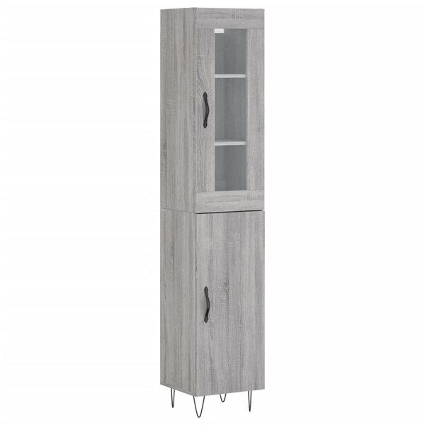 vidaXL Buffet haut Sonoma gris 34 5x34x180 cm Bois d'ingénierie