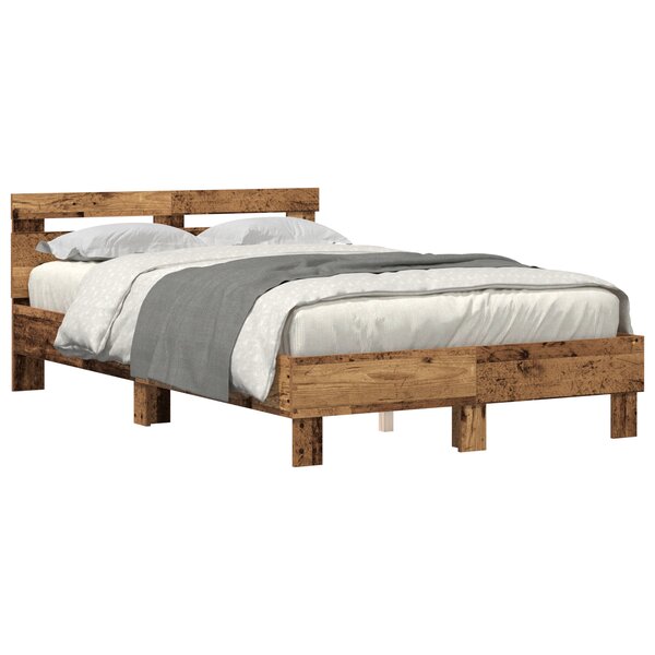 vidaXL Cadre de lit en bois Naturel Bois massif 120 x 200 cm Durable