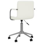 Chaise fauteuil siège de bureau informatique étude pivotante similicuir blanc 02_0024048